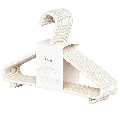 15 pack of speckled cream baby wheat straw hangers by 3 Sprouts, featuring a simple, eco-friendly design.