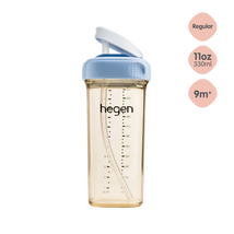 Hegen PPSU Straw Cup - 9 Months Plus - 330ml/11oz - Blue
