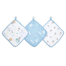 Aden + Anais - 3Pk Cotton Muslin Washcloth, Space Explorers Image 1