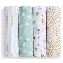 Aden + Anais - 4Pk Essentials Cotton Muslin Swaddle, Giraffe Safari Image 1