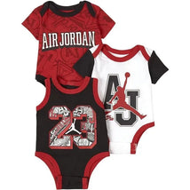 Jordan Baby - 3Pk Baby Boy Bodysuits, Red/Black/White Image 1
