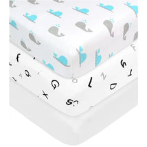 American Baby -100% Cotton Knit 5.7 Oz Value Jersey Fitted Bassinet Sheet 15 X 33 X 4, Grey Alphabet Image 1