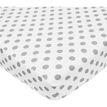 American Baby - 100% Natural Cotton Percale Fitted Crib Sheet, Dots Image 1