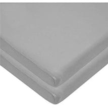 American Baby - 15 x 33 Fitted Bassinet Sheet, 100% Natural Cotton Jersey Knit, Grey Image 1