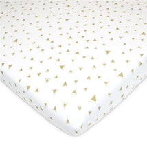 American Baby Company - Printed 100% Natural Cotton Jersey Knit Fitted Portable/Mini-Crib Sheet, Taupe Triangles Image 1