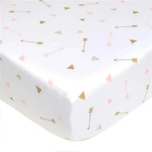 American Baby - Printed 100% Cotton Jersey Knit Fitted Crib Sheet, Sparkle Gold Image 1