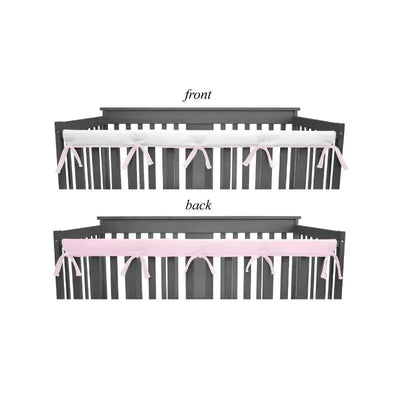 American Baby - Side Crib Rails Covers, Pink/White Image 1