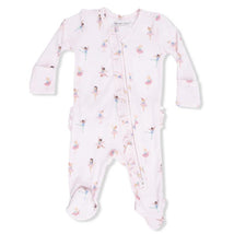 Angel Dear Baby Girl Petite Ballet 2 Way Ruffle Front Zipper Footie Image 1