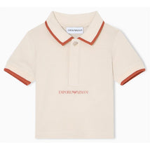 Armani Baby - Baby Boy Short Sleeve Polo Shirt With Piping Detail Oak Image 1