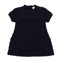 Armani Baby - Baby Girl Short Sleeve Ruffle Dress, Navy Image 1