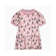 Armani - Baby Girl Short Sleeve Printed Dress, Pink Logo Image 1