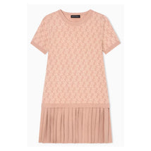 Armani Baby - Girls Short Sleeve Ea Print Pleated Dress Pink Image 1