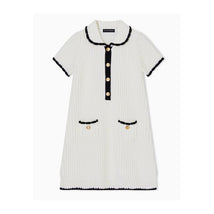 Armani Girls Collared Dress, White Image 1