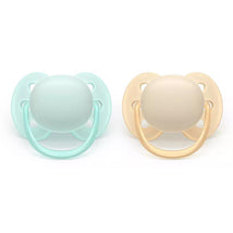 Avent 2Pk Ultra Soft Pacifier 0-6M, Sand/Pale Mint Image 1