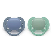 Avent 2Pk Ultra Soft Pacifier 6-18M, Blue Hush/Desert Green Image 1