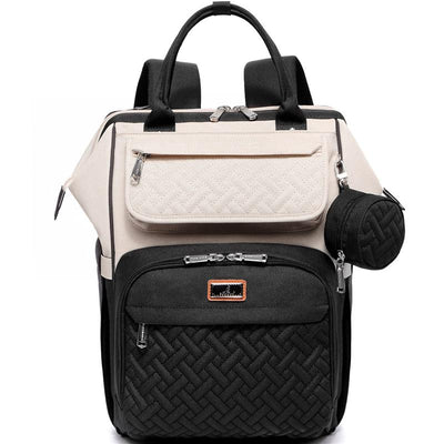 BabbleRoo - Diaper Bag Backpack, Apricot & Black Image 1
