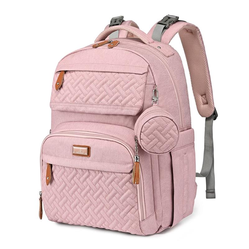 baby pink travel backpack BabbleRoo