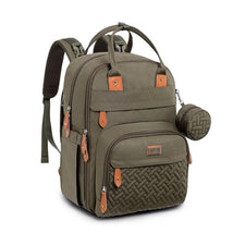 BabbleRoo - Diaper Bag Backpack Travel Essentials Baby Bag with Changing Pad, Army Green Image 1