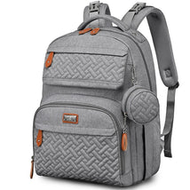BabbleRoo - Travel Backpack with Changing Pad, Light Gray Image 1