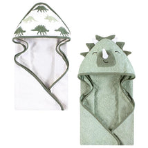 Baby Vision 2Pk Hooded Towel, Neutral Dino World Image 1