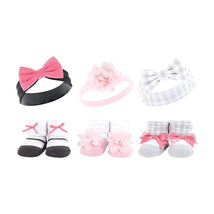 Baby Vision 6Pk Headband & Socks, Pink/Charcoal Image 1