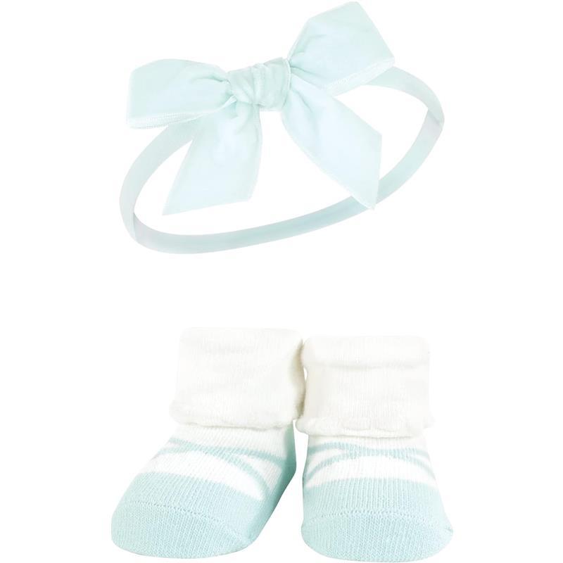 Baby Vision - Hudson Baby Girl's Headband and Socks Giftset, Blush Mint Image 2