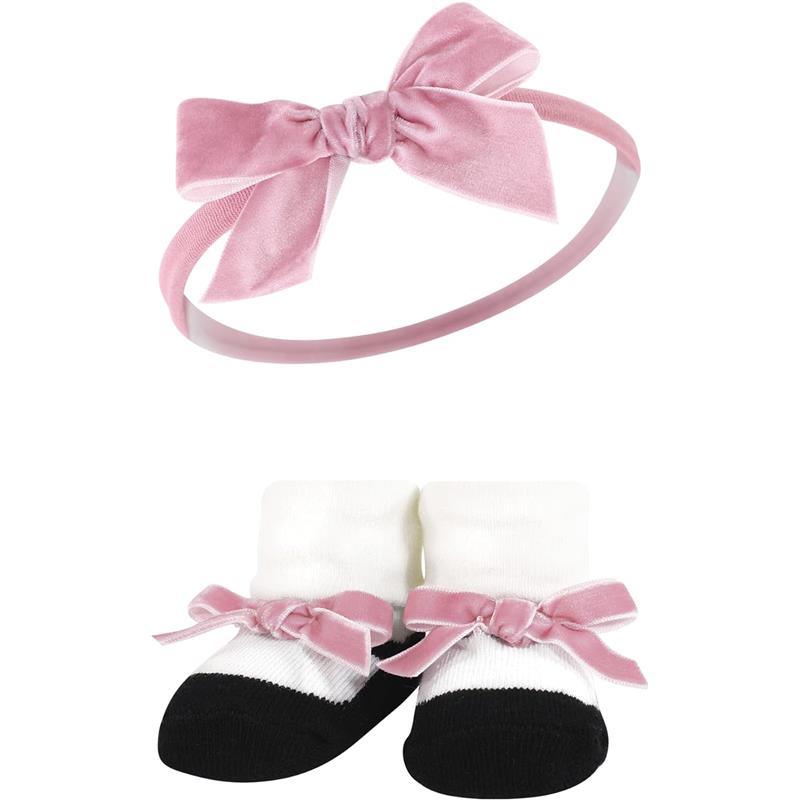 Baby Vision - Hudson Baby Girl's Headband and Socks Giftset, Blush Mint Image 4