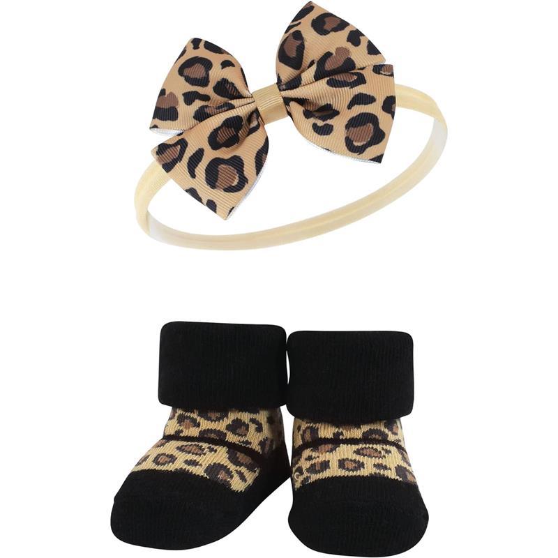 Baby Vision - Hudson Baby Girl's Headband and Socks Giftset, Leopard Image 5