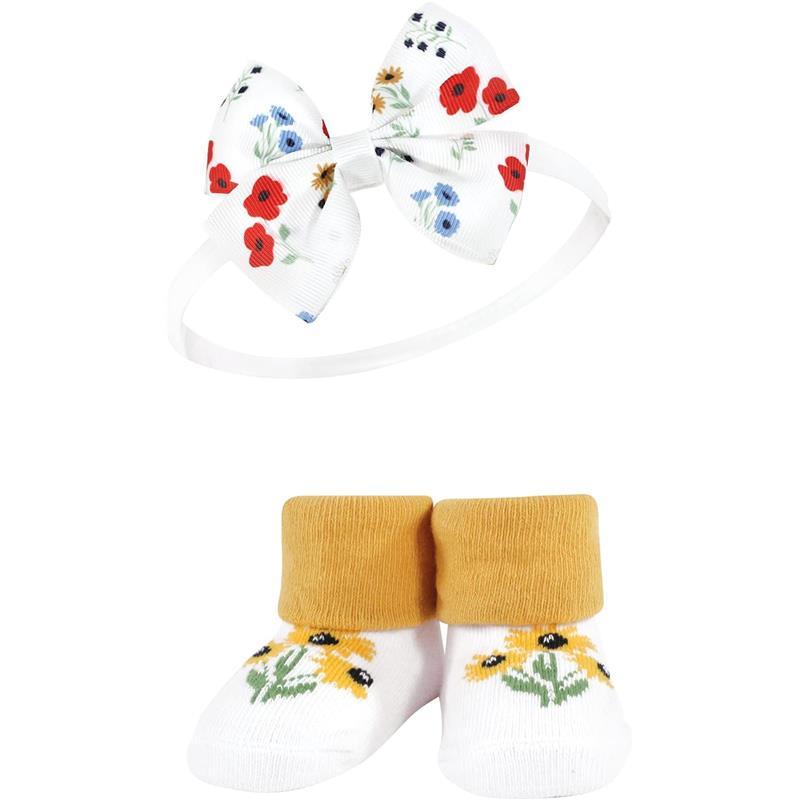 Baby Vision - Hudson Baby Girl's Headband and Socks Giftset, Wildflower Image 3