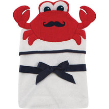 Baby Vision - Hudson Baby Unisex Baby Cotton Animal Face Hooded Towel, Mr Crab Image 1