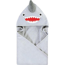 Baby Vision - Hudson Baby Unisex Baby Cotton Animal Face Hooded Towel, Shark Image 1