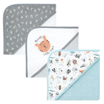 Baby Vision - Hudson Baby Unisex Baby Cotton Rich Hooded Towels, Alphabet, One Size Image 1