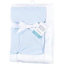 Baby Vision - Hudson Baby Unisex Baby Plush Mink and Sherpa Blanket, Light Blue White Image 1
