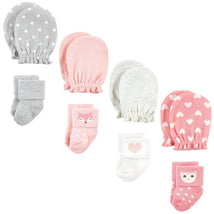 Baby Vision - Hudson Baby Unisex Baby Socks and Mittens Set, Woodland Girl, 0/6M Image 1