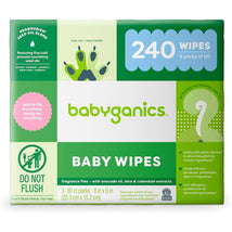 Babyganics - 3Pk Baby Wipes, Unscented Diaper Wipes (240 Count) Image 1