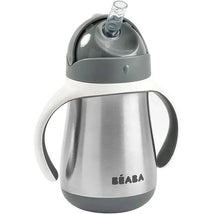 Beaba - Stainless Steel Straw Sippy Cup, Charcoal Image 1