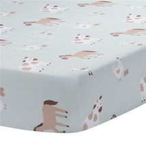 Bedtime Originals - Farmyard Friends Sage Green Baby Nursery Fitted Crib Sheet Image 1