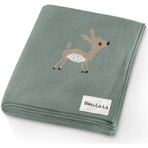 Bleu La La - 100% Luxury Cotton Receiving Swaddle Baby Blanket - Deer Image 1