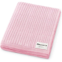 Bleu La La - 100% Luxury Organic Cotton Ribbed Baby Swaddle Blanket, Pink Image 1