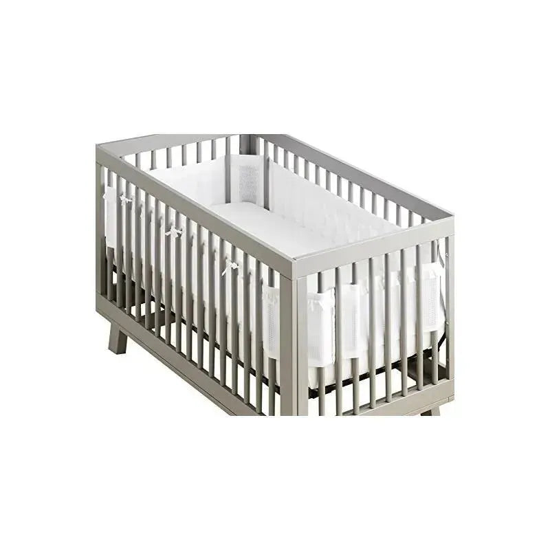 BreathableBaby Deluxe Breathable Mesh Crib Liner, White Ruffle
