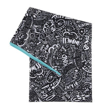 Bumkins Baby Splat Mat for Under High Chair, Born This Way Be Kind Black Image 1