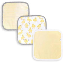 Burts Bees - 3Pk Little Ducks Baby Washcloths, Double Cream Image 1