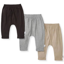 Burts Bees - 3Pk Organic Cotton Baby Harem Pants, Ash Image 1