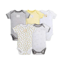 Burt's Bees 5-Pack Short Sleeve Bodysuits, Sunshine Prints Image 1
