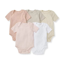 Burts Bees - 5Pk Baby Girl Solid Short Sleeve Bodysuits, Pink Sand Image 1
