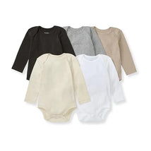 Burts Bees - 5Pk Baby Unisex Solid Long Sleeve Bodysuits, Ash Image 1