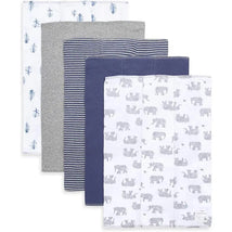 Burts Bees - 5Pk Wandering Elephants Burp Cloths Image 1