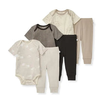 Burts Bees - 6Pk Baby Unisex Organic Cotton Bodysuit & Pant Set, Limestone Image 1