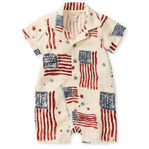 Burts Bees American Flag Baby Boy Romper Image 1