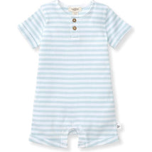 Burts Bees - Baby Boy Rib Stripe Romper, Ocean Image 1
